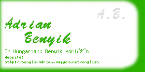 adrian benyik business card